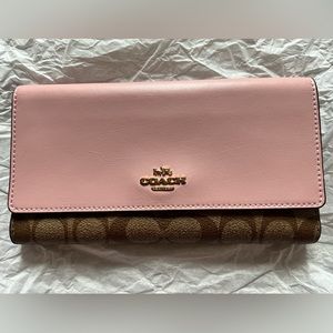 Coach signature trifold wallet